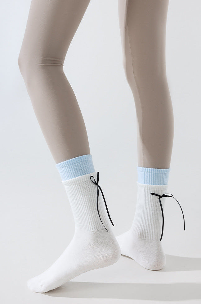 Ribbon Bow Grip Socks